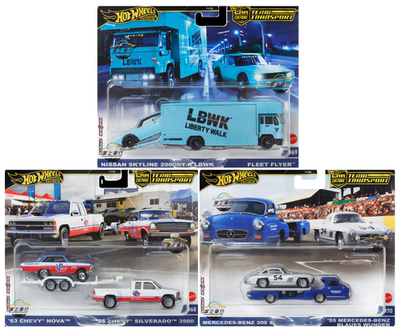风火轮hotwheels金标2024运输车队FLF56奔驰300SL尼桑GTR LBWK