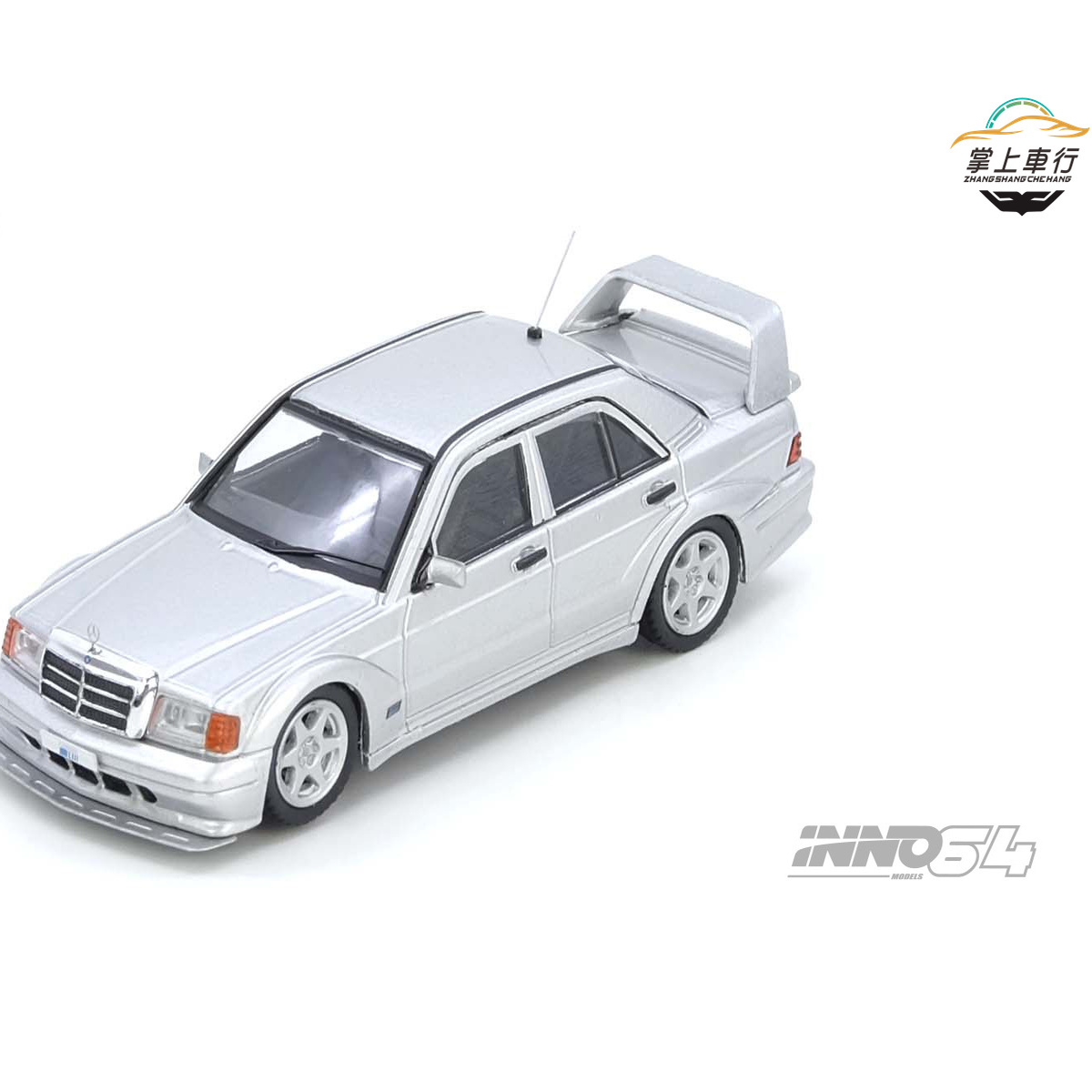 INNO-梅赛德斯-奔驰MERCEDES BENZ 190E银色合金胶胎汽车模型1:64