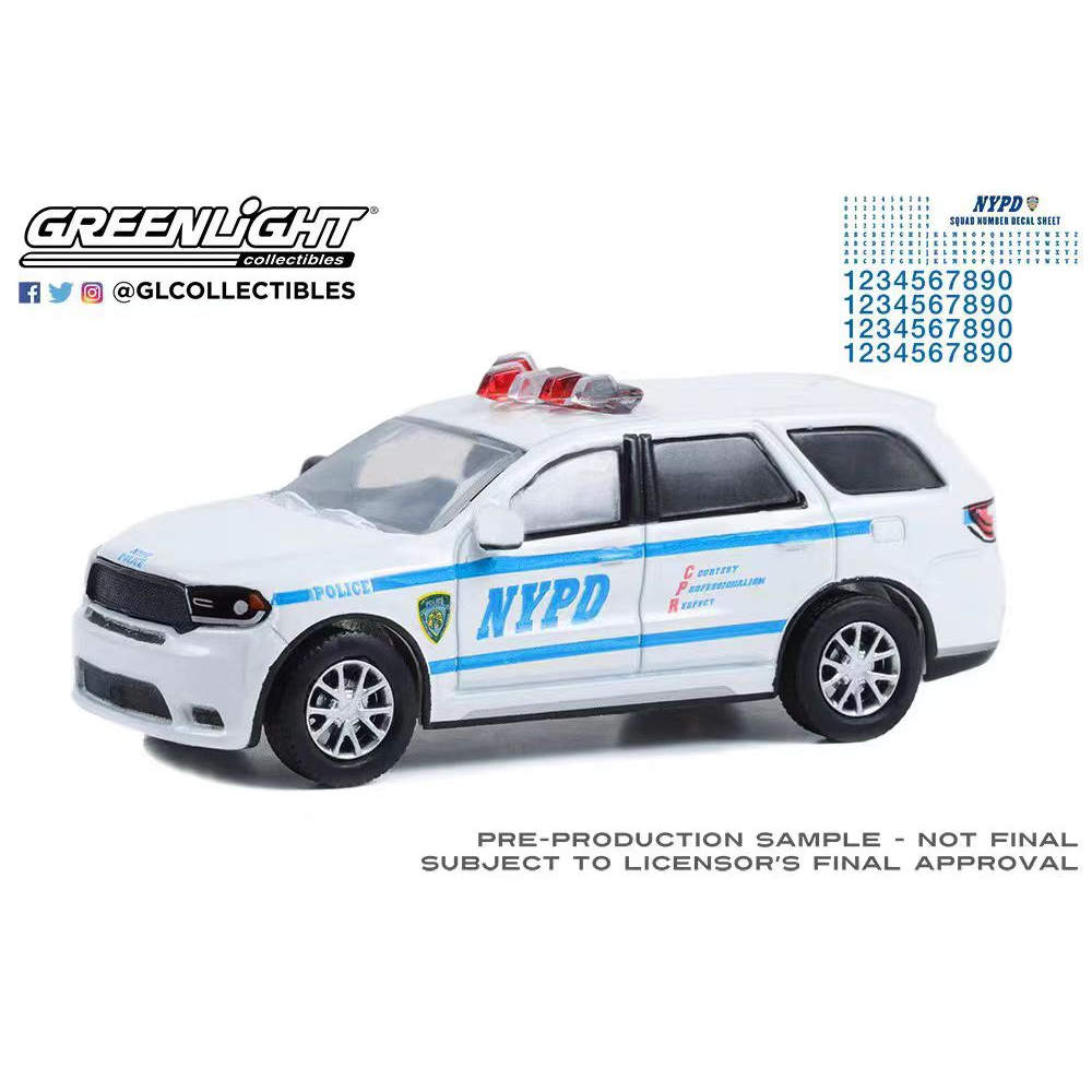 绿光1:64GreenLight 2019 Dodge Durango NYPD纽约道奇杜兰戈警车