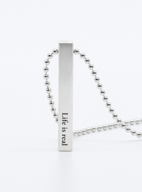 925纯银银条项链男女士情侣吊坠欧美时尚个性跨境嘻哈潮流饰品