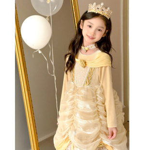 YFY秋女童贝儿公主高定法式连衣裙复古生日礼服宫廷风蓬蓬长裙