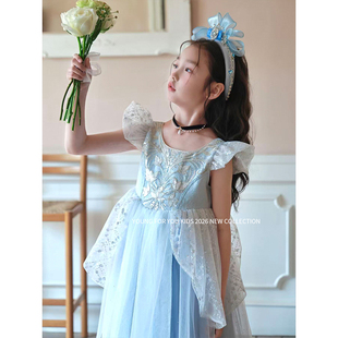 YFY春夏女童辛德瑞拉公主裙连衣裙生日礼服灰姑娘高定亮片网纱裙