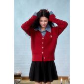 DUBZZY 潮牌设计师假两件毛织拼接牛仔上衣女M118S2 港风俱乐部