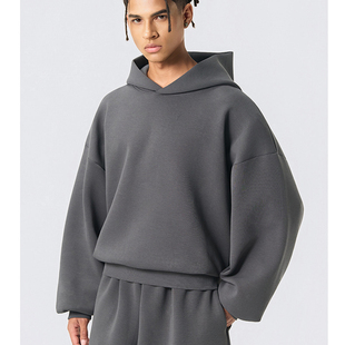 休闲350G连帽卫衣卫裤 美式 潮牌男女 型boxy运动套装 SlowGang短宽版