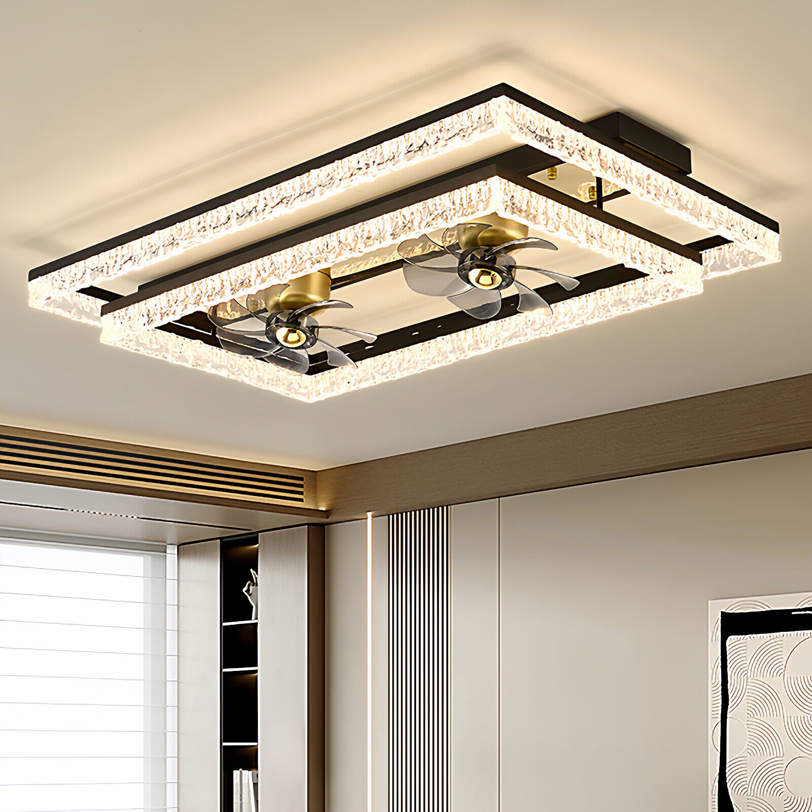 风扇灯2026新款客厅主灯意式轻奢一体吊扇灯餐厅卧室房间吸顶灯具