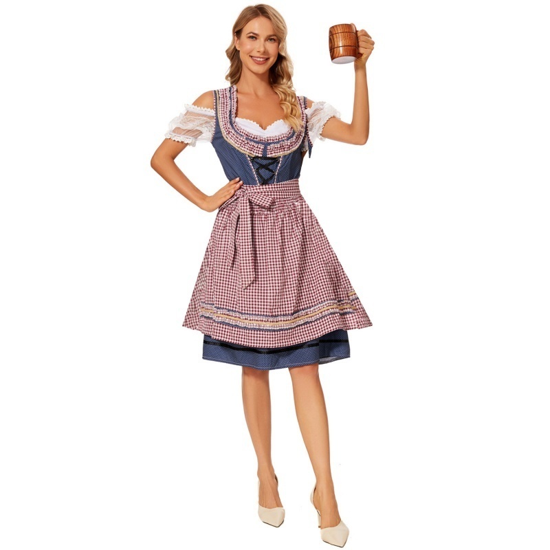 M-XL啤酒节服装 派对啤酒妹舞台表演啤酒服 德国慕尼黑叮咚连衣裙
