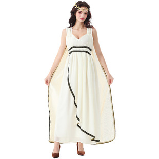 万圣节服装 亚马逊新品中世纪古希腊罗马神话人物披纱连衣裙戏服