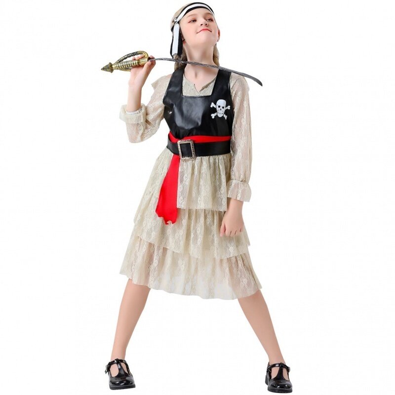 万圣节服装儿童海盗装 幼儿园小朋友扮演女童舞台表演cosplay服