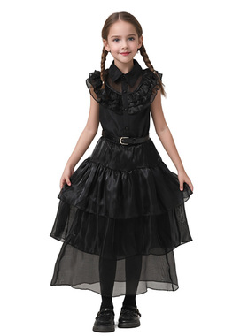 亚当斯星期三Wednesday黑色连衣裙cos扮演服装派对演出服舞台装