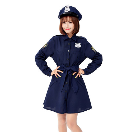 万圣节女警长袖衬衫裙COS全套