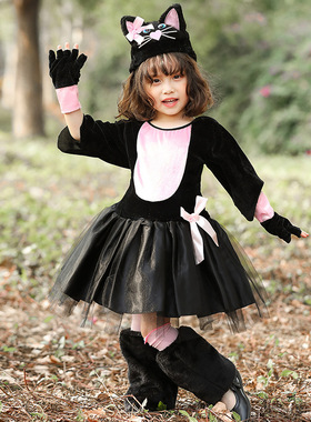 2022新款万圣节黑猫cosplay服 波斯猫动物扮演 艺术写真可爱猫咪