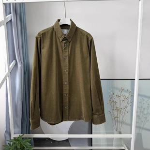 灯芯绒爱心刺绣宽松衬衫 显白复古橄榄绿 情侣款 少量 外套 自留