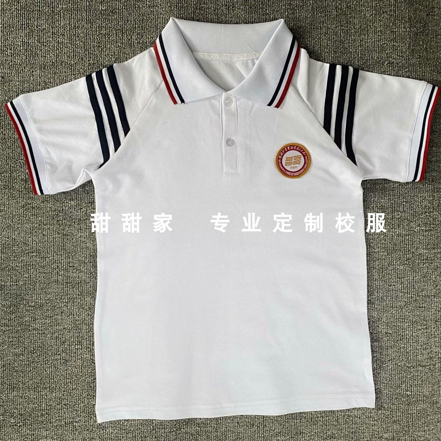 中小学校校服夏季短袖高中生POLO衫班服男女园服班服夏装T恤图片