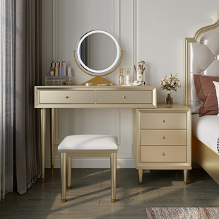 实木化妆桌卧室梳妆台斗柜一体小户型梳妆桌床头床尾化妆台收纳柜