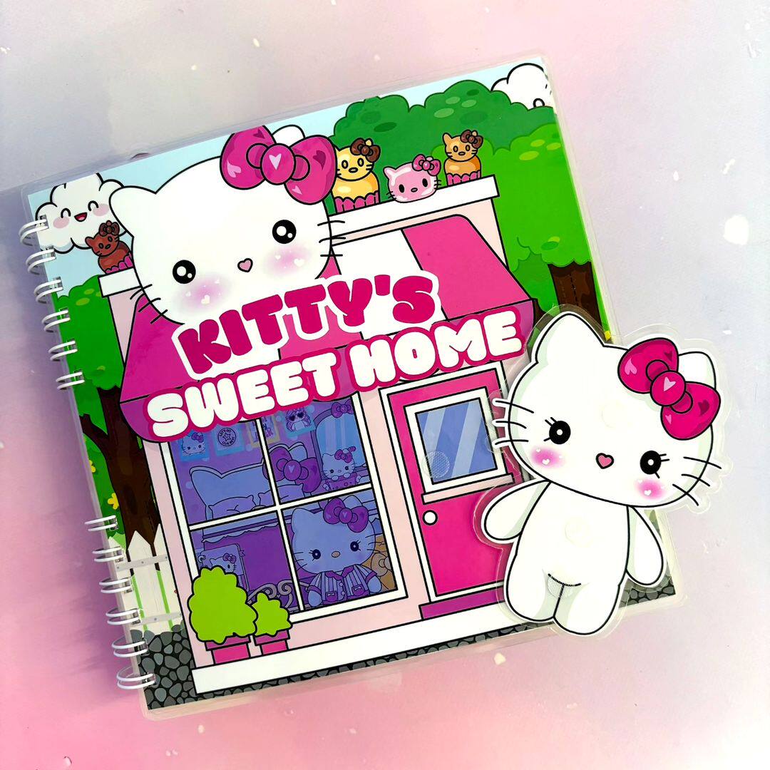 托卡三丽鸥大家族凯蒂猫小屋换装安静书儿童手工自过家家制玩具书