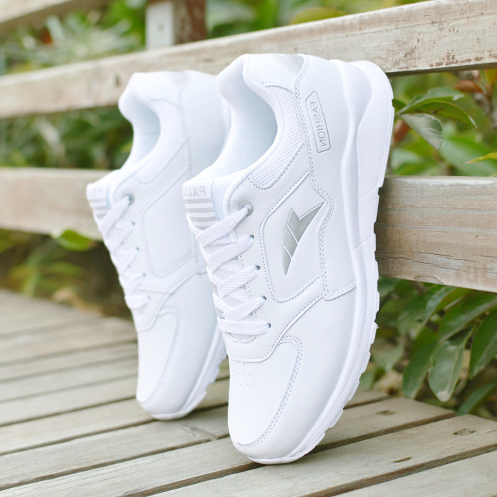 Teenagers Sports and leisure shoes 2019 new pattern man Leather white student lovers run Trendy shoes White shoesin the Men's Shoes, Low shoes  category - from Buy2taobao.com to provide professional Taobao agent buy service