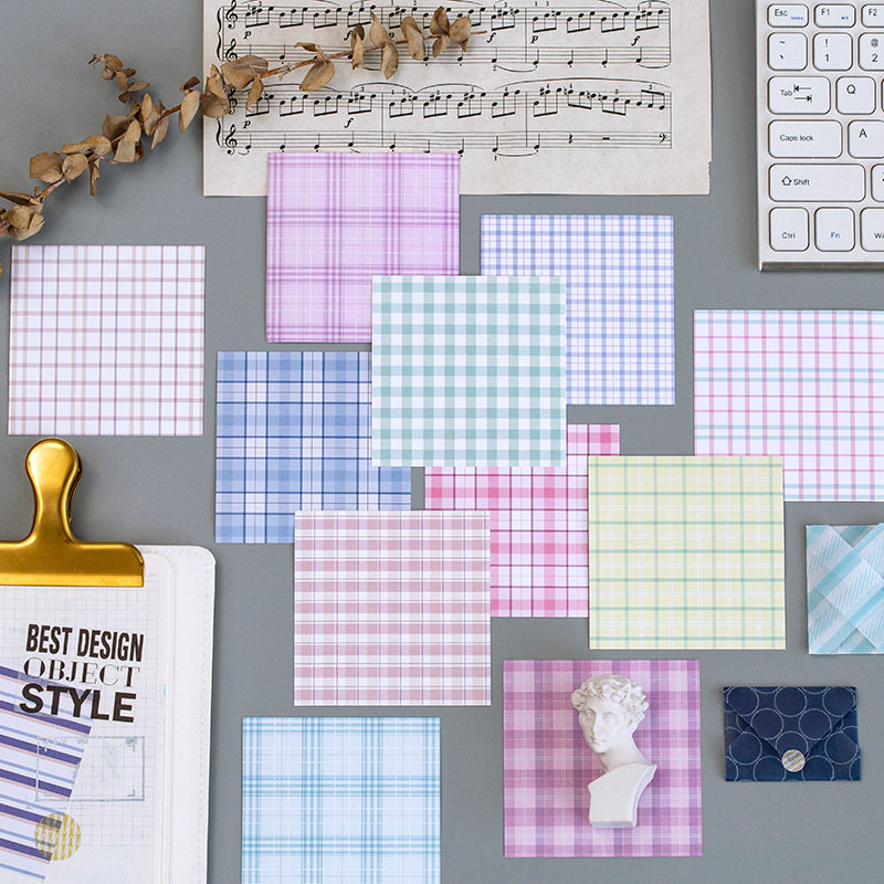 50张入 花期系列盒装素材纸 创意清新百搭简约基础手帐装饰背景纸