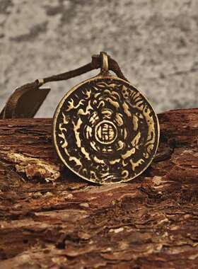 高级气质925纯银饰品挂件配件西藏天铁印度黄铜象神小挂件饰品