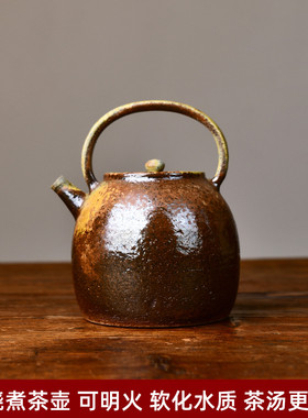 宜兴原矿紫砂中式手工复古家用提梁壶耐高温柴烧壶煮水壶780ml