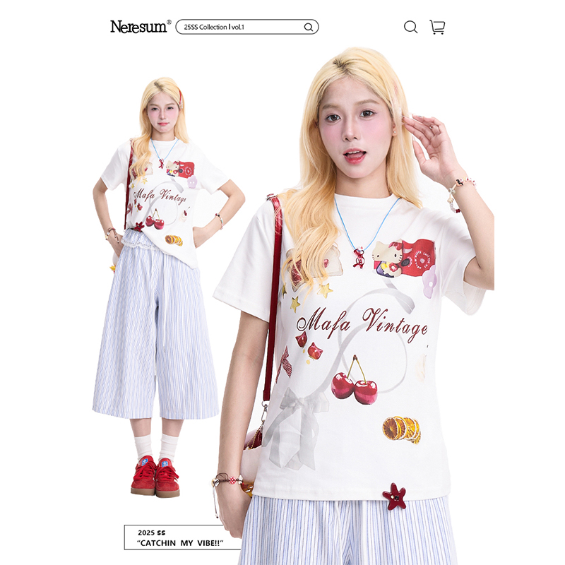 NERESUM趣味印花减龄百搭上衣