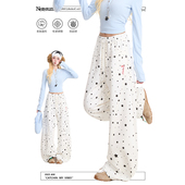 NERESUM满印星星卫裤 秋冬慵懒阔腿休闲裤 女美式 潮牌直筒运动裤