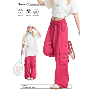工装 宽松直筒多口袋透气街舞阔腿休闲裤 裤 新款 女夏季 NERESUM美式