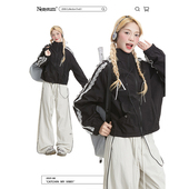 NERESUM外套女防晒服美式 蕾丝拼接新款 ins潮牌户外防风运动冲锋衣