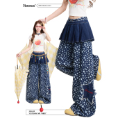 水洗垂感长裤 NERESUM星星贴布屁帘牛仔裤 女韩系轻亚风显瘦阔腿裤