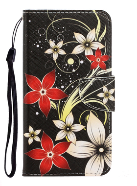 适用于 三星Galaxy A14 4G 5G SM-A146P SM-A145F 卡通花卉防摔多卡插卡钱包支架手机壳全包