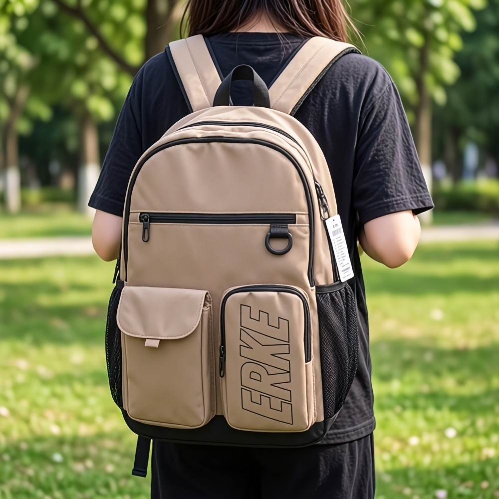 鸿星尔克双肩背包2025年春季新款男女运动休闲多功能背包学生书包