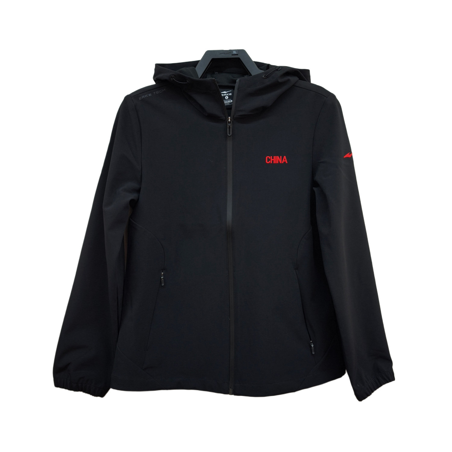 鸿星尔克女式运动风衣连帽防风防水2026年春季新款户外休闲女外套