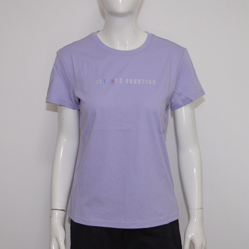 鸿星尔克女圆领短袖t恤特价女夏装棉质透气修身半袖休闲运动上衣