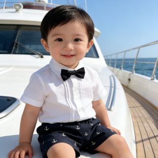 男宝宝生日宴礼服一周岁小少爷西装套装帅气穿搭2026春夏款韩系