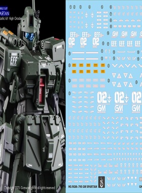 炎 GHOST原创 PB限定 HGUC RGM-79S 吉姆斯巴达高达 高清荧光水贴