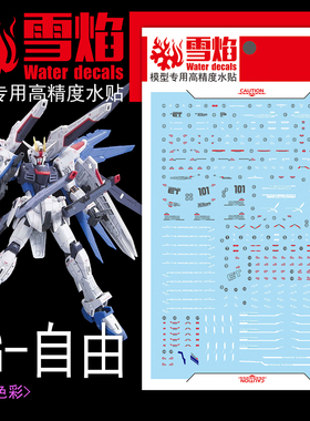 雪焰工作室 RG-04 自由 高达模型 FREEDOM 高精度 荧光水贴 贴纸