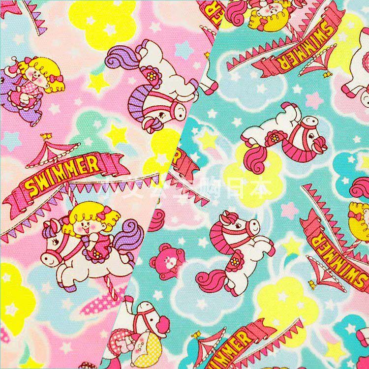 日本进口纯棉牛津布金发女孩动漫角色卡通独角兽手作swimmer面料