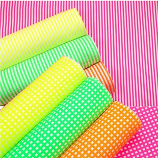 日本进口纯棉条纹格子荧光色牛津细帆布包边条连衣裙衬衫服装面料