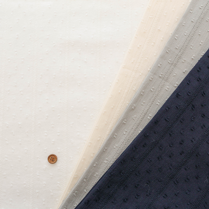 50cm日本进口有机纯棉40支刺绣波点镂空条纹DIY手工115cm幅宽面料