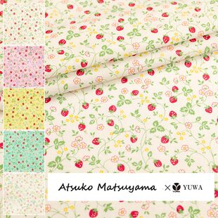 25cm日本进口松山敦子纯棉小草莓布料连衣裙衬衫 面料 YUWA布艺服装