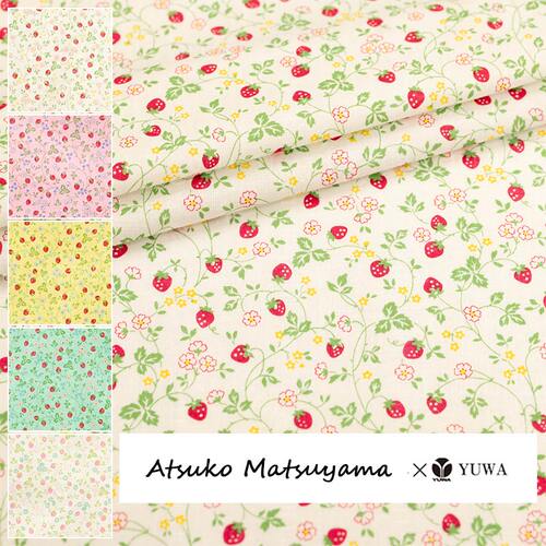 25cm日本进口松山敦子纯棉小草莓布料连衣裙衬衫YUWA布艺服装面料