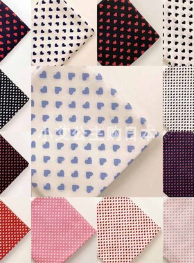 日本进口纯棉迷你小爱心13mmh和5mmh连衣裙子衬衫DIY娃衣服装布料