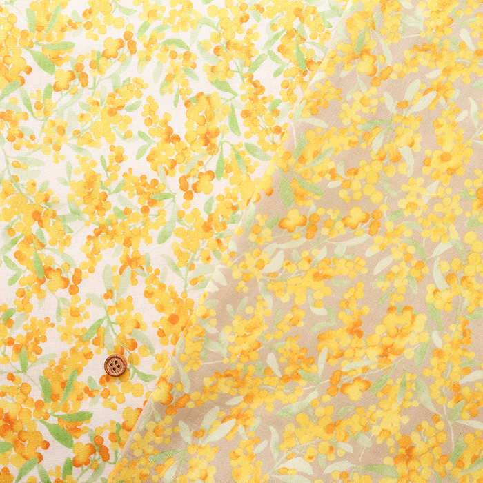 50cm日本进口纯棉双层纱含羞草40支手工DIY拼布艺印花105cm宽面料