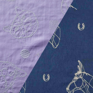 45cm日本进口纯棉双层纱KOKKA刺绣名师连衣裙手工衬衫 DIY娃衣面料