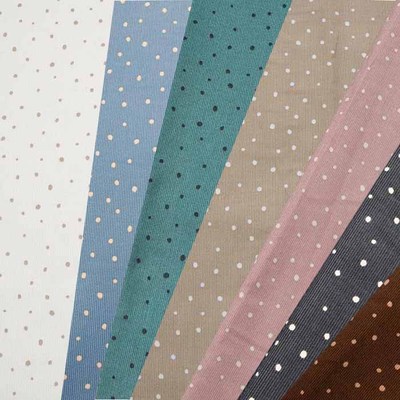 面料日本进口纯棉灯芯绒水玉波点