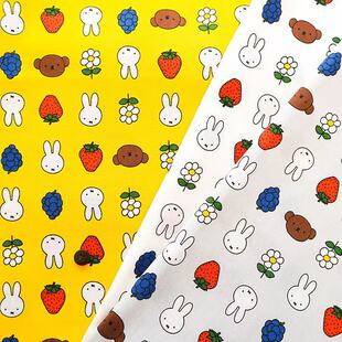 25cm日本进口纯棉平纹米菲草莓手工动漫卡通角色服装 娃衣布艺面料