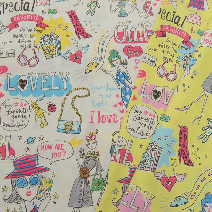 日本进口爱心女孩纯棉布料服装衬衫连衣裙薄拼布艺手工miyako面料