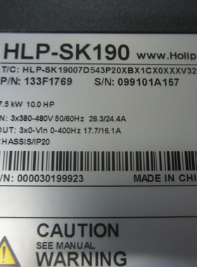 HLP-SK190变频器380V 7.5KW 原装 议价 询价 HLP-SK19007D543P
