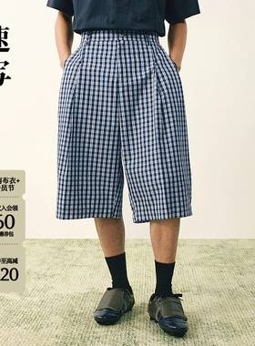 [商场同款]速写男装2026春新品格子中短裤宽松直筒休闲9Q2E11270