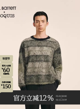 【Neil Barrett联名】速写男装2024冬季新款休闲宽松毛衫条纹上衣