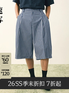 [商场同款]速写男装2026春新品格子中短裤宽松直筒休闲9Q2E11270